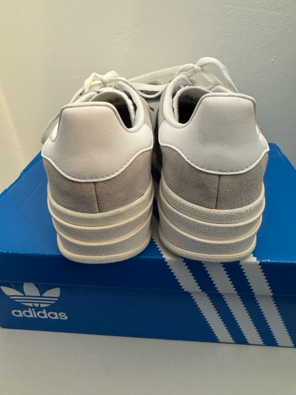 Adidas Women’s Gazelle Bold Gray White Sneakers - Picture 4 of 5